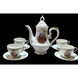 Vintage Royal Crown Courting Couple Collectible Tea Set
